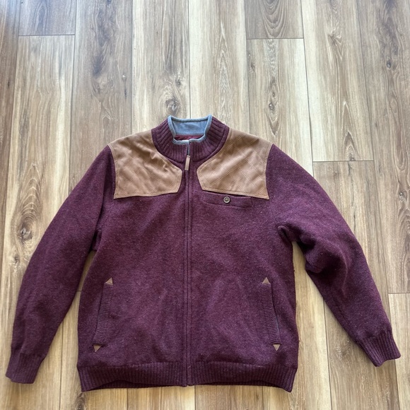 Duluth Trading company men’s Shetland wool windproof zip sweater size XL - Picture 2 of 6